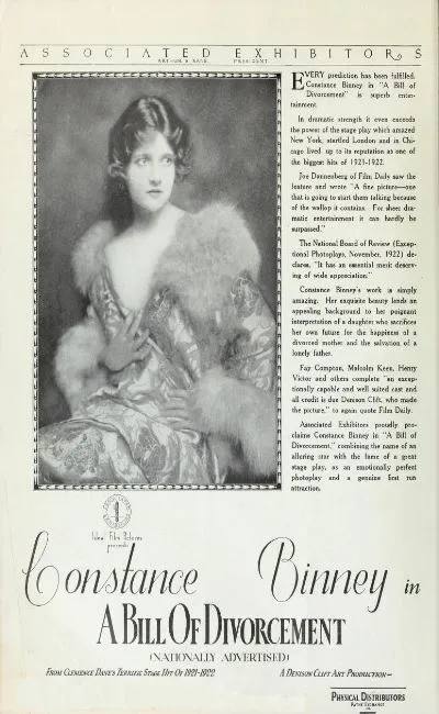 A Bill of divorcement (1922)