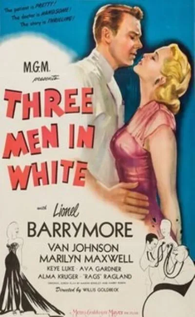 Trois hommes en blanc