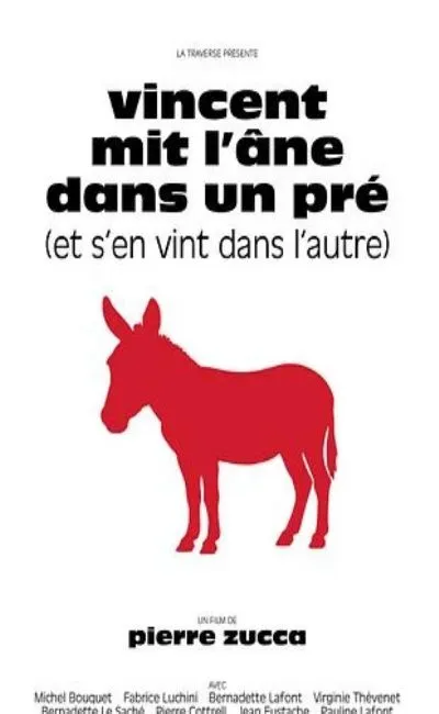 Vincent mit l'âne dans un pré