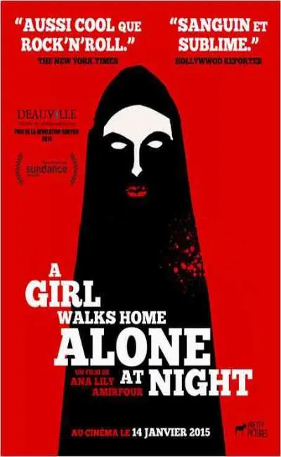 A girl walks home alone at night